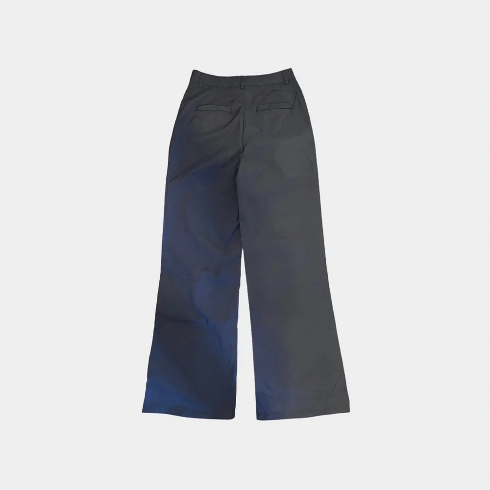 Pretty Little Thing Charcoal Peach Skin Straight Leg Trousers - Picture 7 of 10